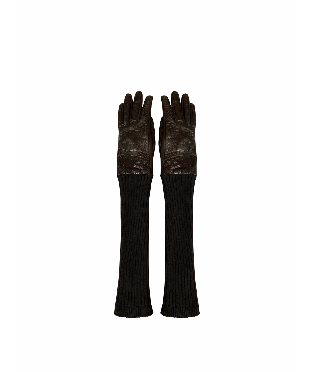 MAX MARA Черные шерстяные перчатки, фото 1