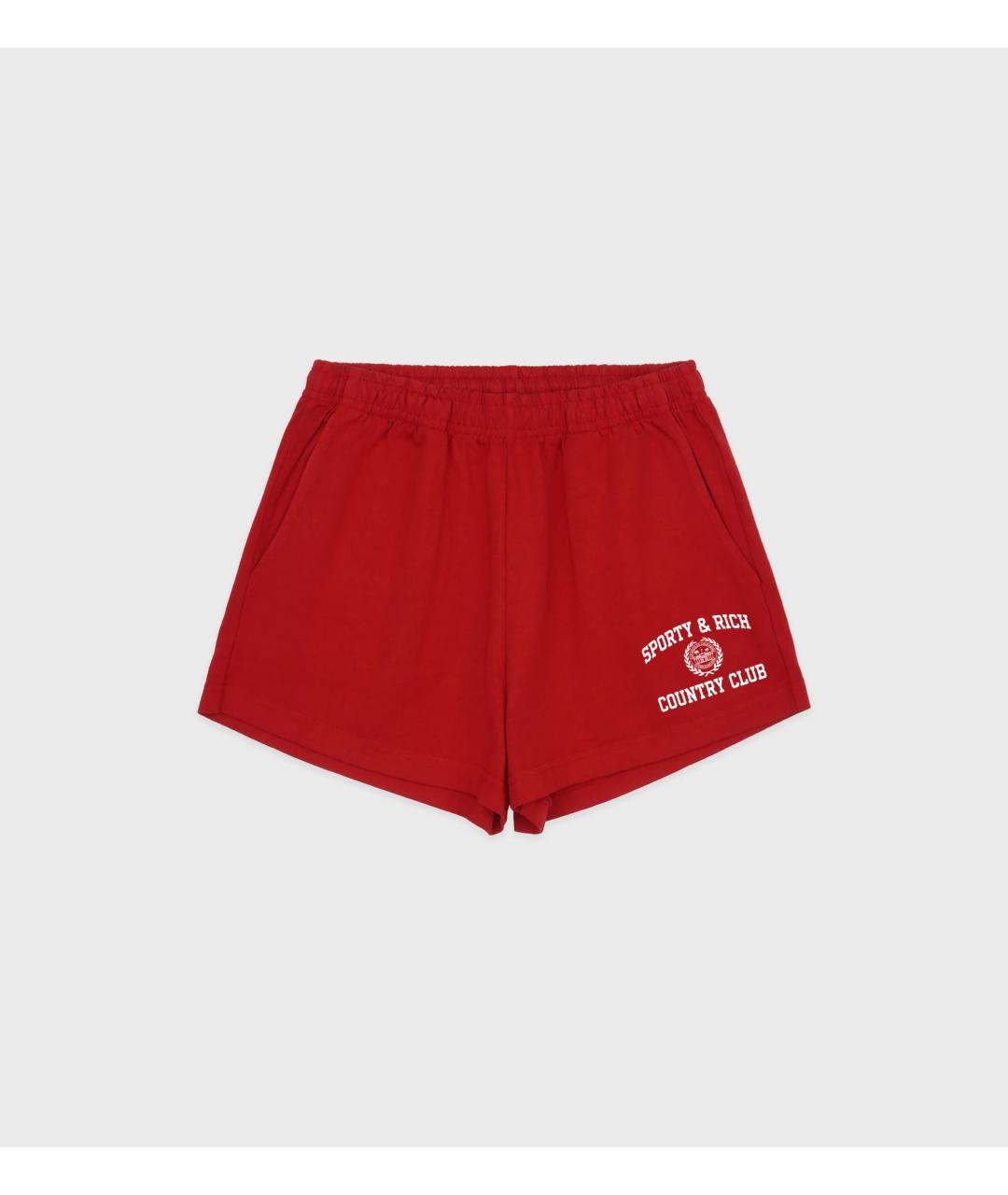 SPORTY AND RICH Красные хлопковые шорты, фото 7