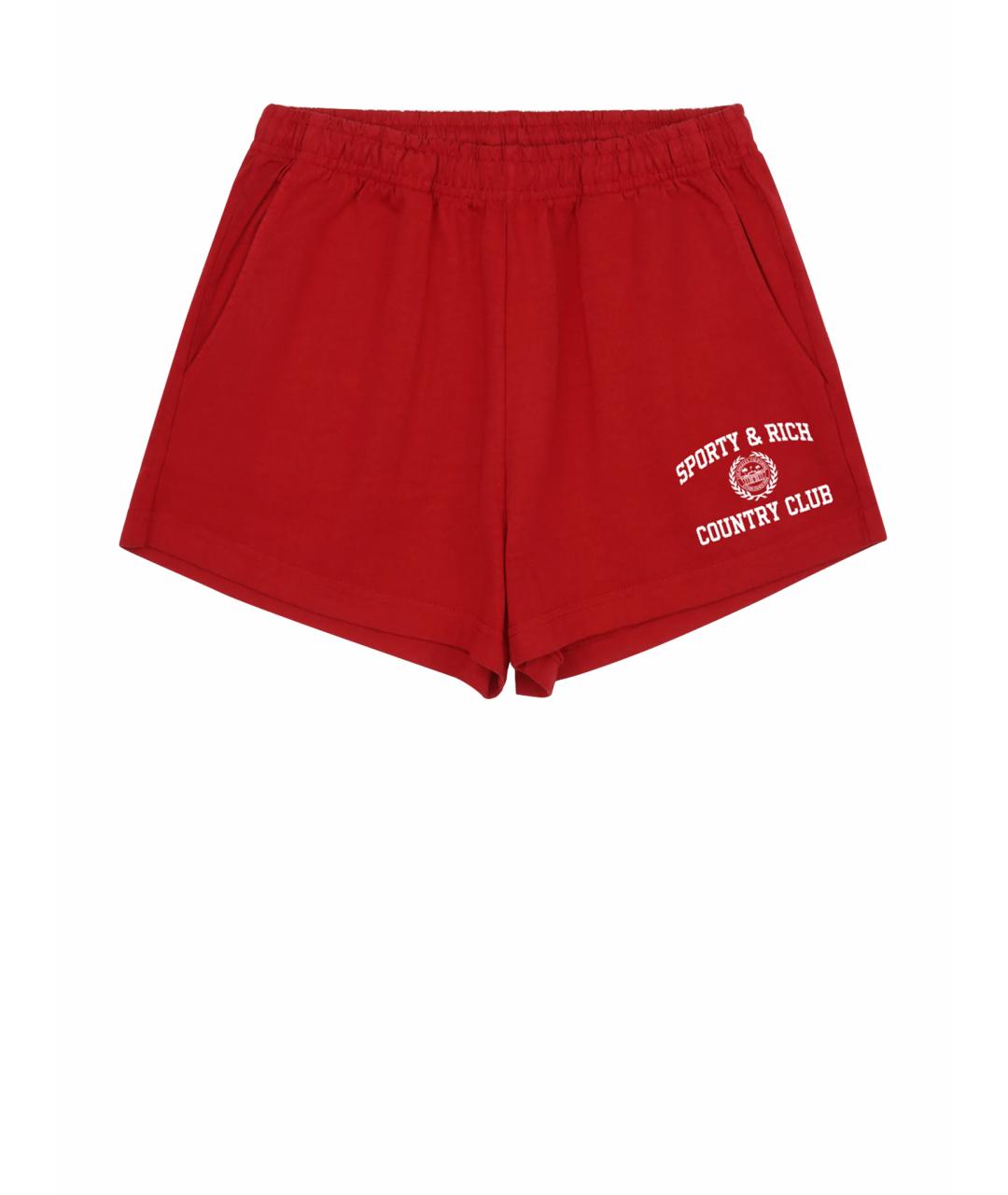 SPORTY AND RICH Красные хлопковые шорты, фото 1