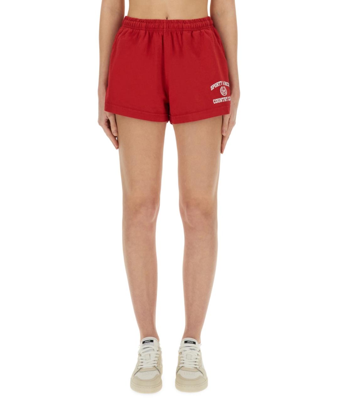SPORTY AND RICH Красные хлопковые шорты, фото 2