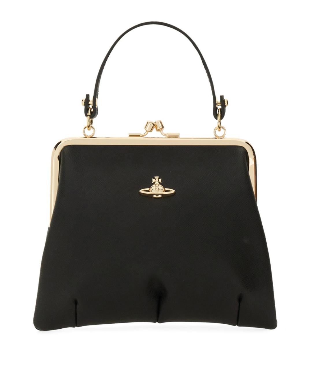 VIVIENNE WESTWOOD Черная сумка с короткими ручками из искусственной кожи, фото 1