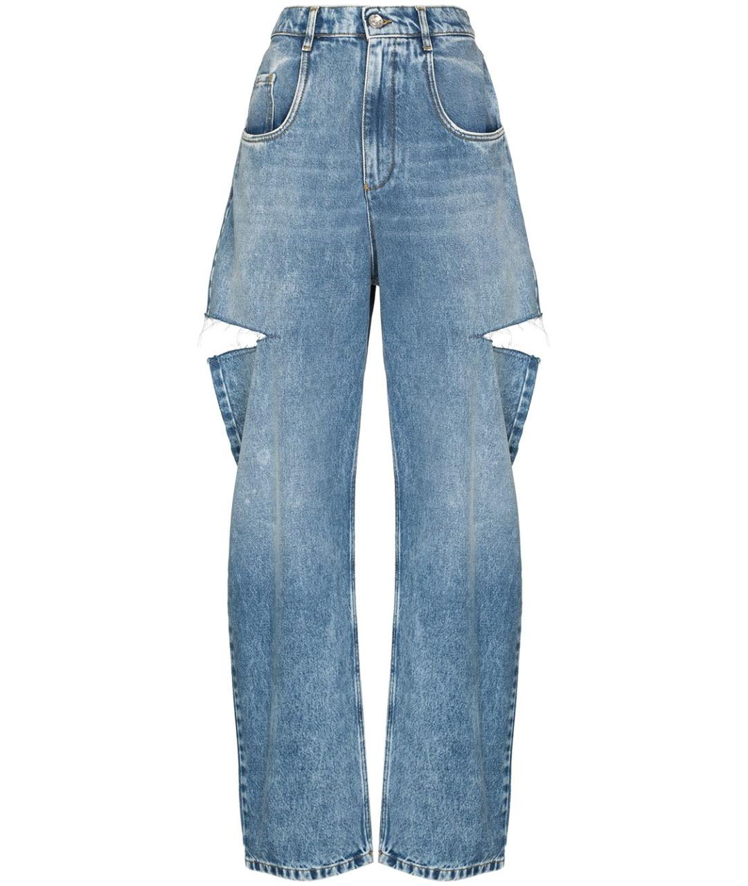 MAISON MARGIELA Голубые хлопковые прямые джинсы, фото 1