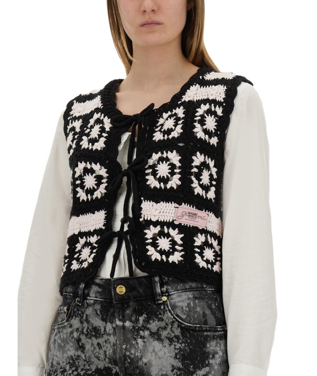 GANNI Черная хлопковая жилетка, фото 5