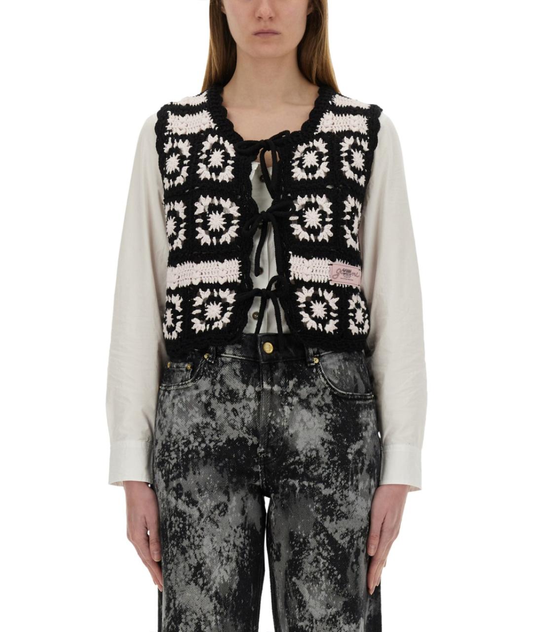 GANNI Черная хлопковая жилетка, фото 2