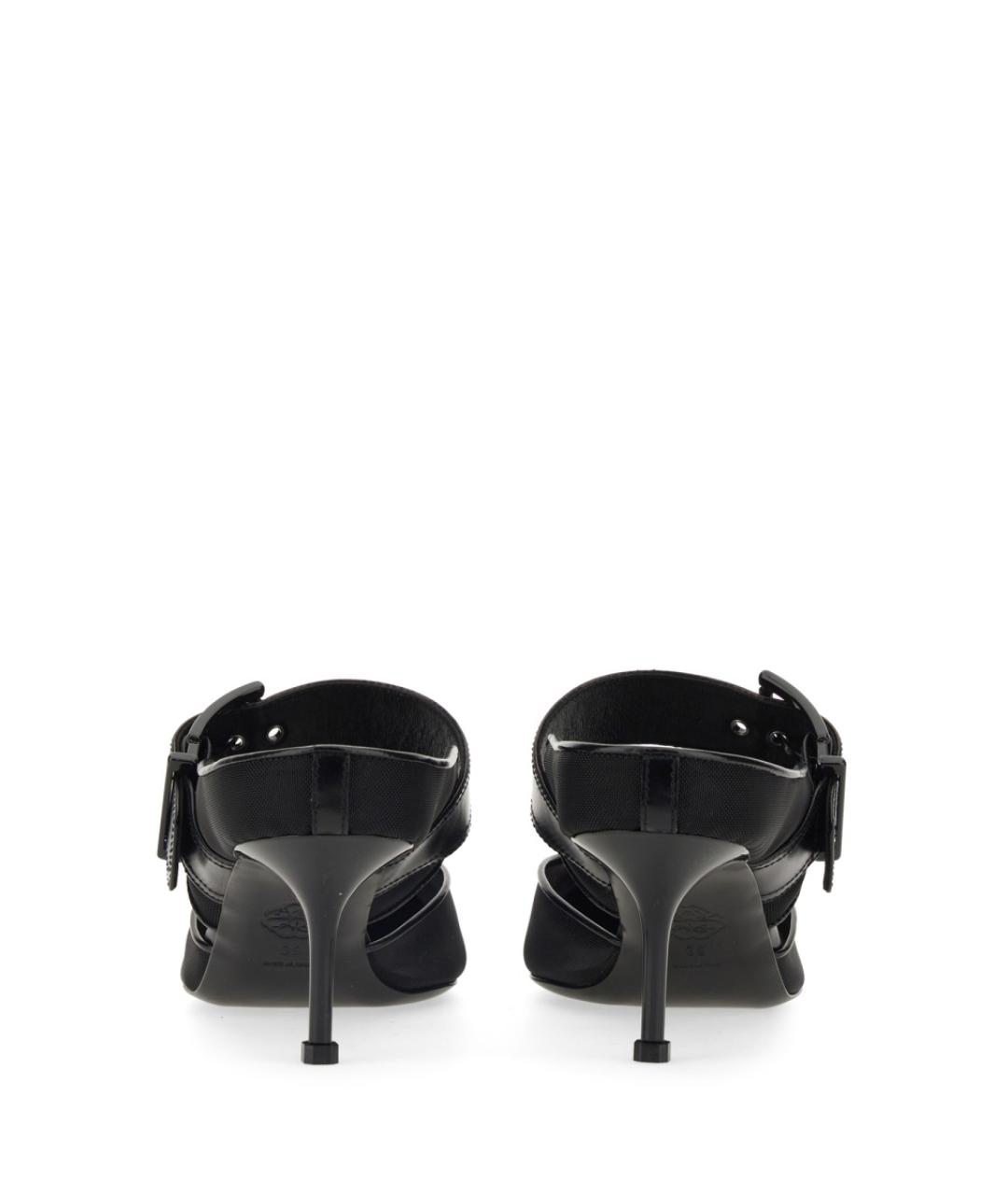 ALEXANDER MCQUEEN Черные кожаные мюли, фото 5