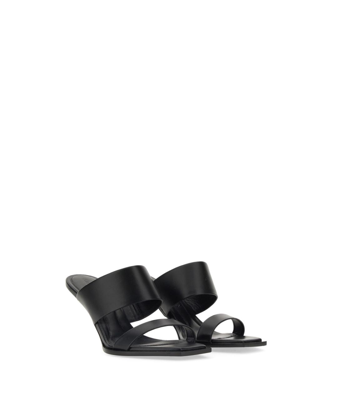 ALEXANDER MCQUEEN Черные кожаные мюли, фото 4