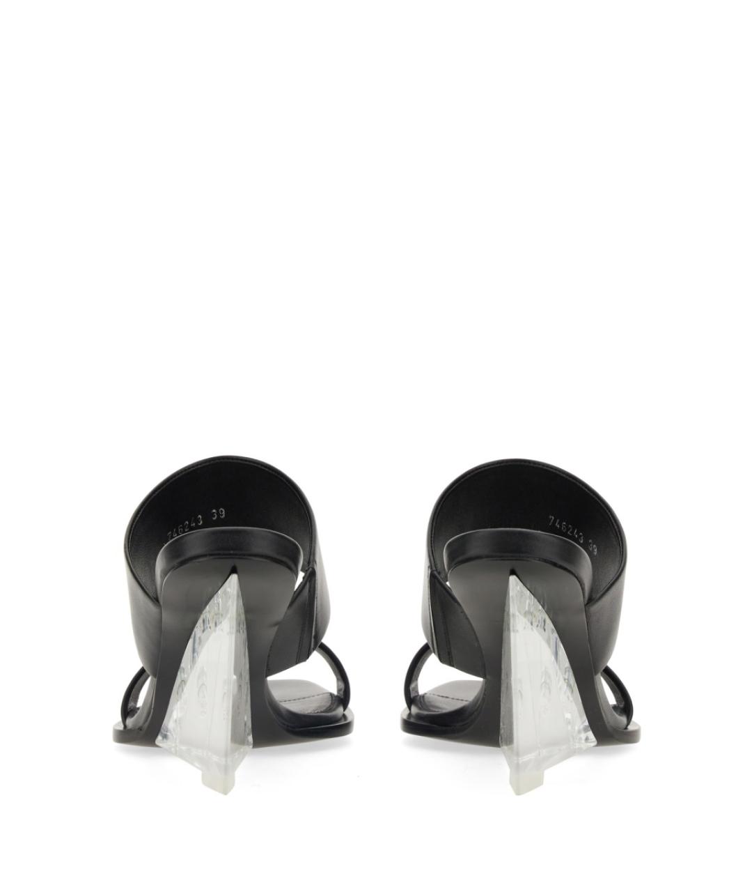 ALEXANDER MCQUEEN Черные кожаные мюли, фото 5