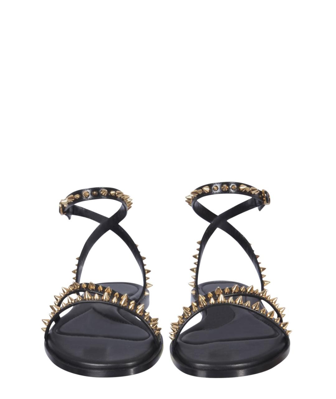 ALEXANDER MCQUEEN Черные кожаные сандалии, фото 2