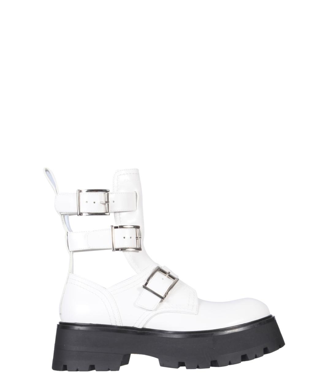 ALEXANDER MCQUEEN Белые кожаные ботинки, фото 1