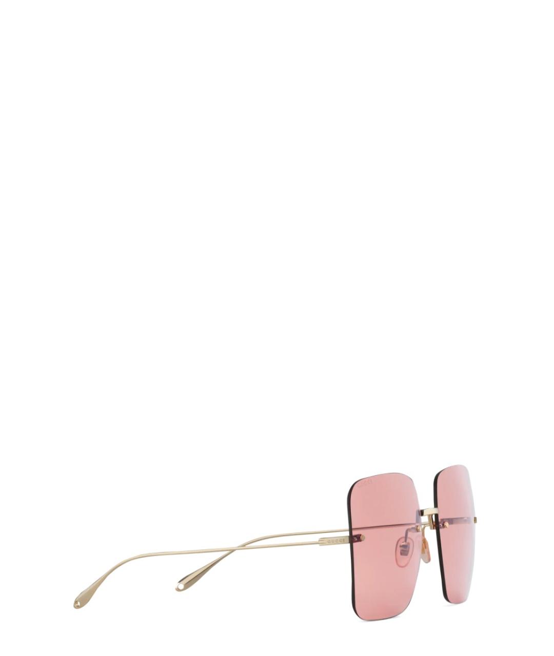 GUCCI Золотые металлические солнцезащитные очки, фото 4