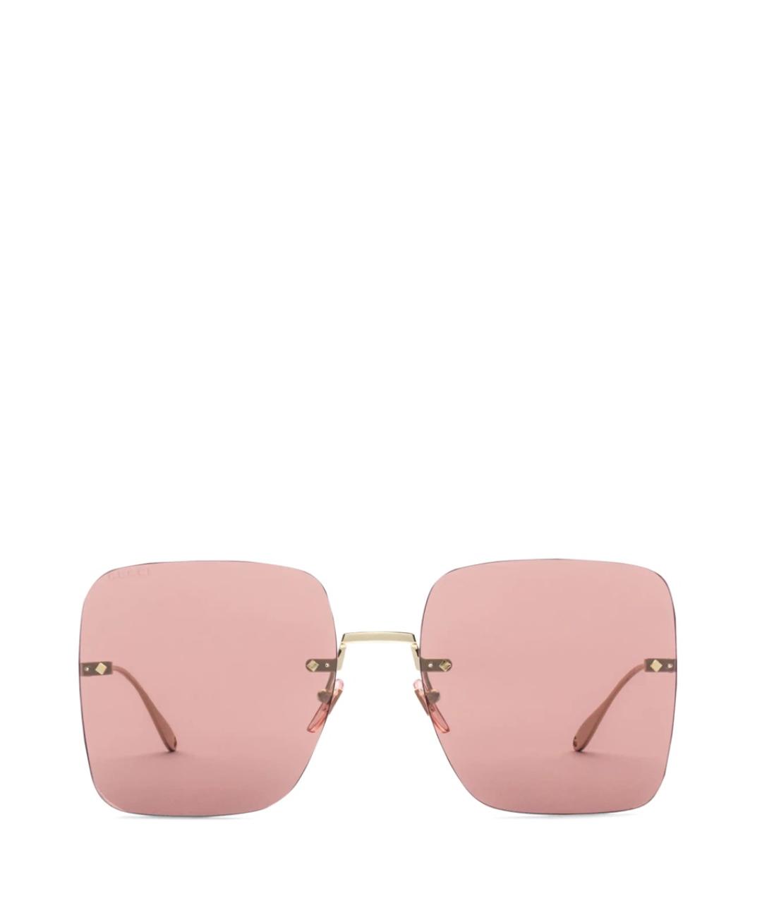 GUCCI Золотые металлические солнцезащитные очки, фото 2