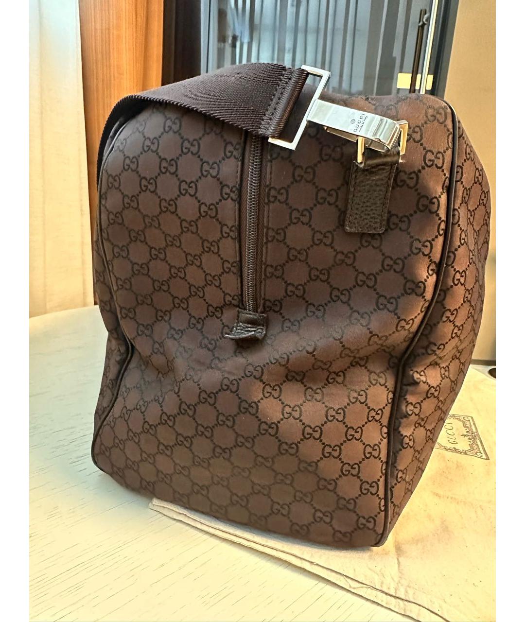 GUCCI Коричневая жаккардовая дорожная/спортивная сумка, фото 2