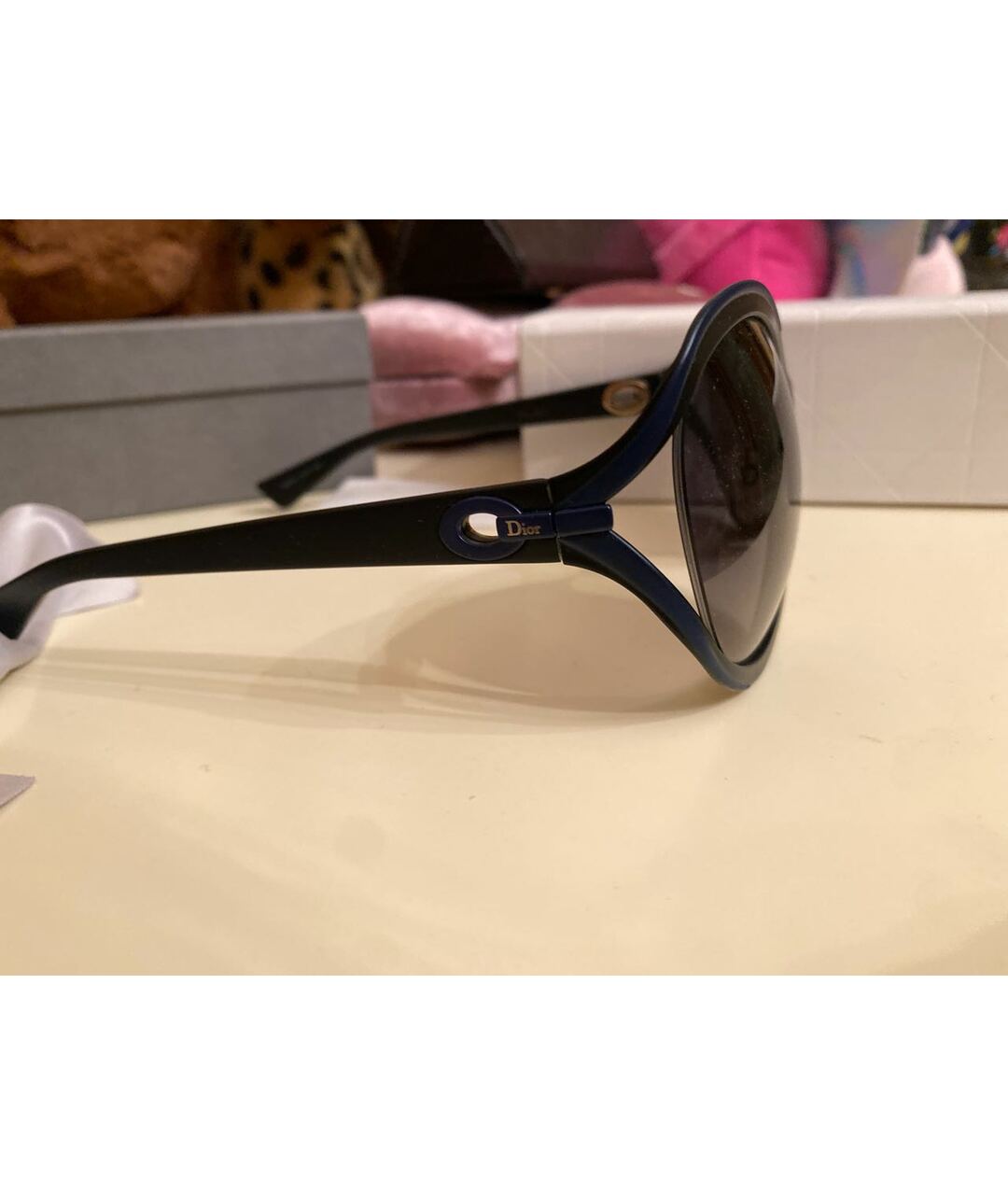 CHRISTIAN DIOR Синие металлические солнцезащитные очки, фото 3