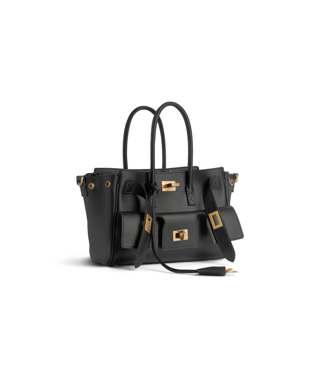 BALENCIAGA Черная кожаная сумка тоут, фото 2