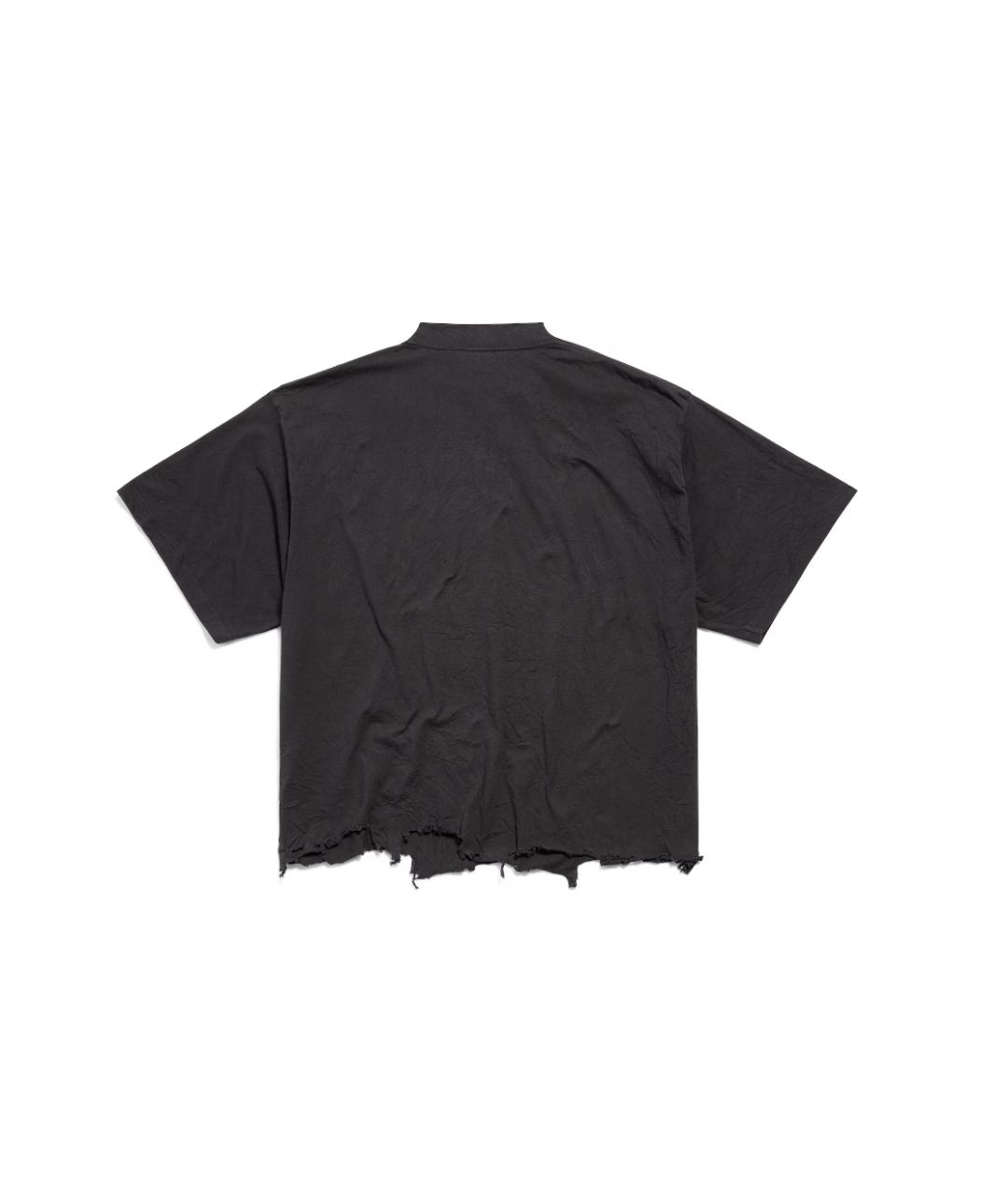 BALENCIAGA Черная хлопковая футболка, фото 2