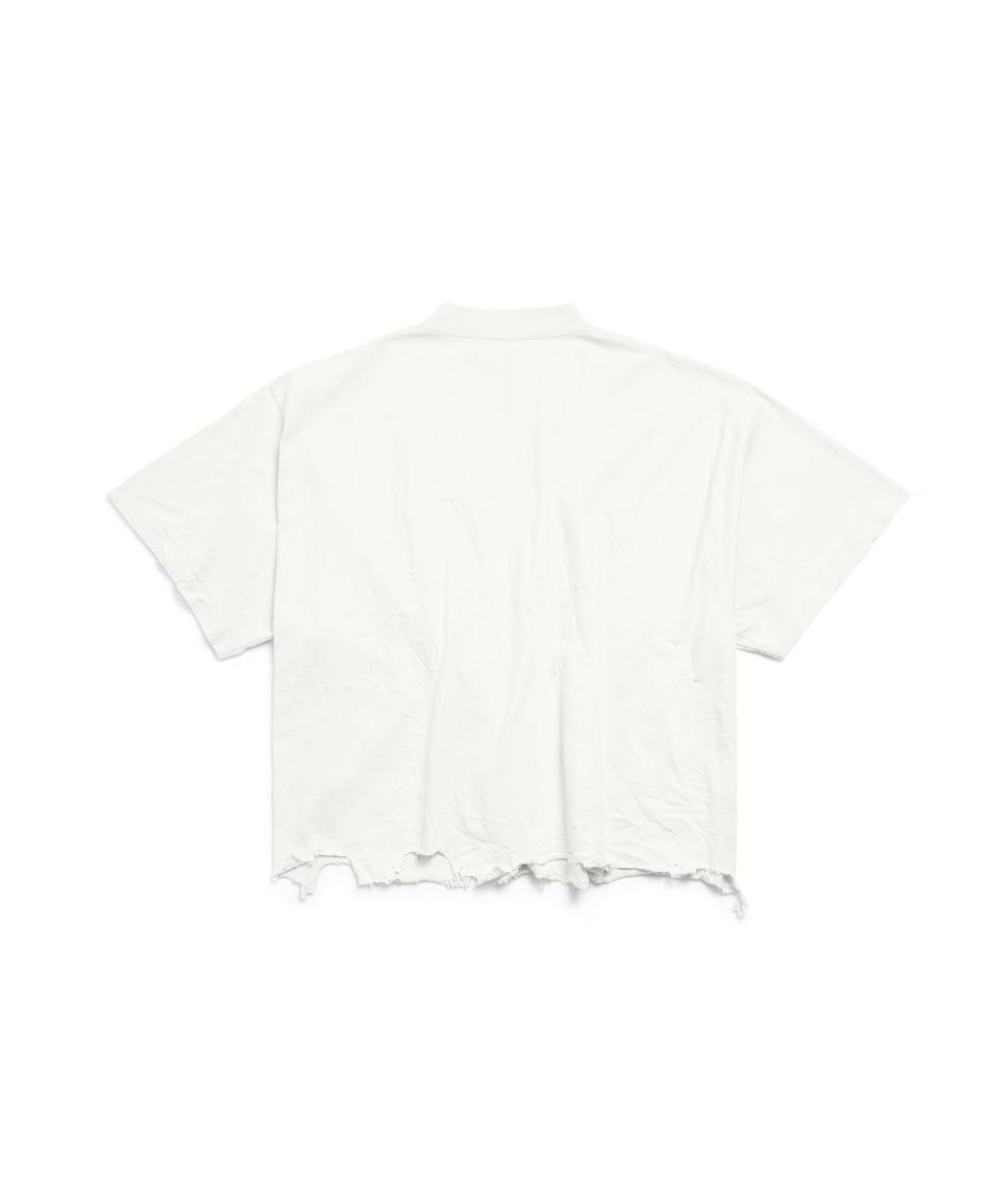 BALENCIAGA Белая хлопковая футболка, фото 2