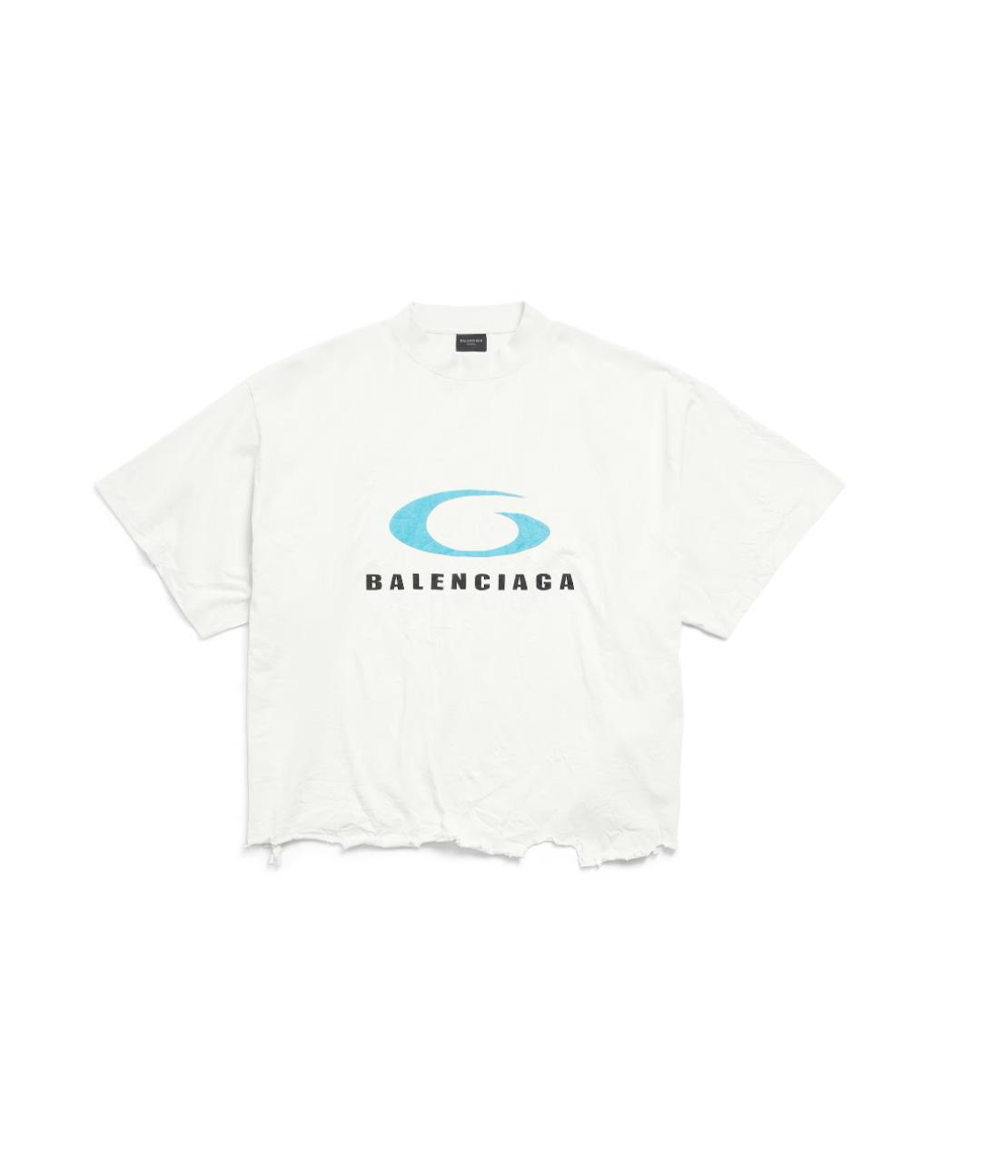 BALENCIAGA Белая хлопковая футболка, фото 1
