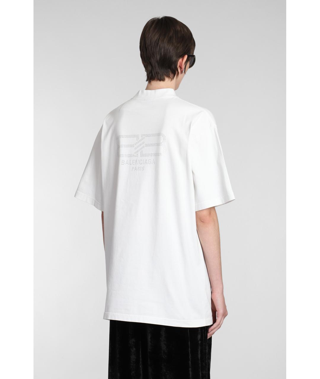 BALENCIAGA Белая хлопковая футболка, фото 3