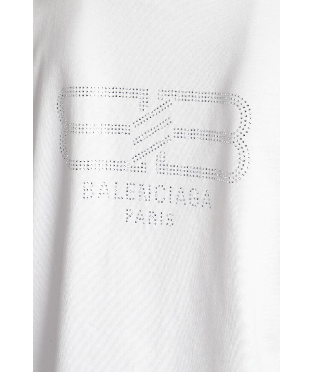 BALENCIAGA Белая хлопковая футболка, фото 4
