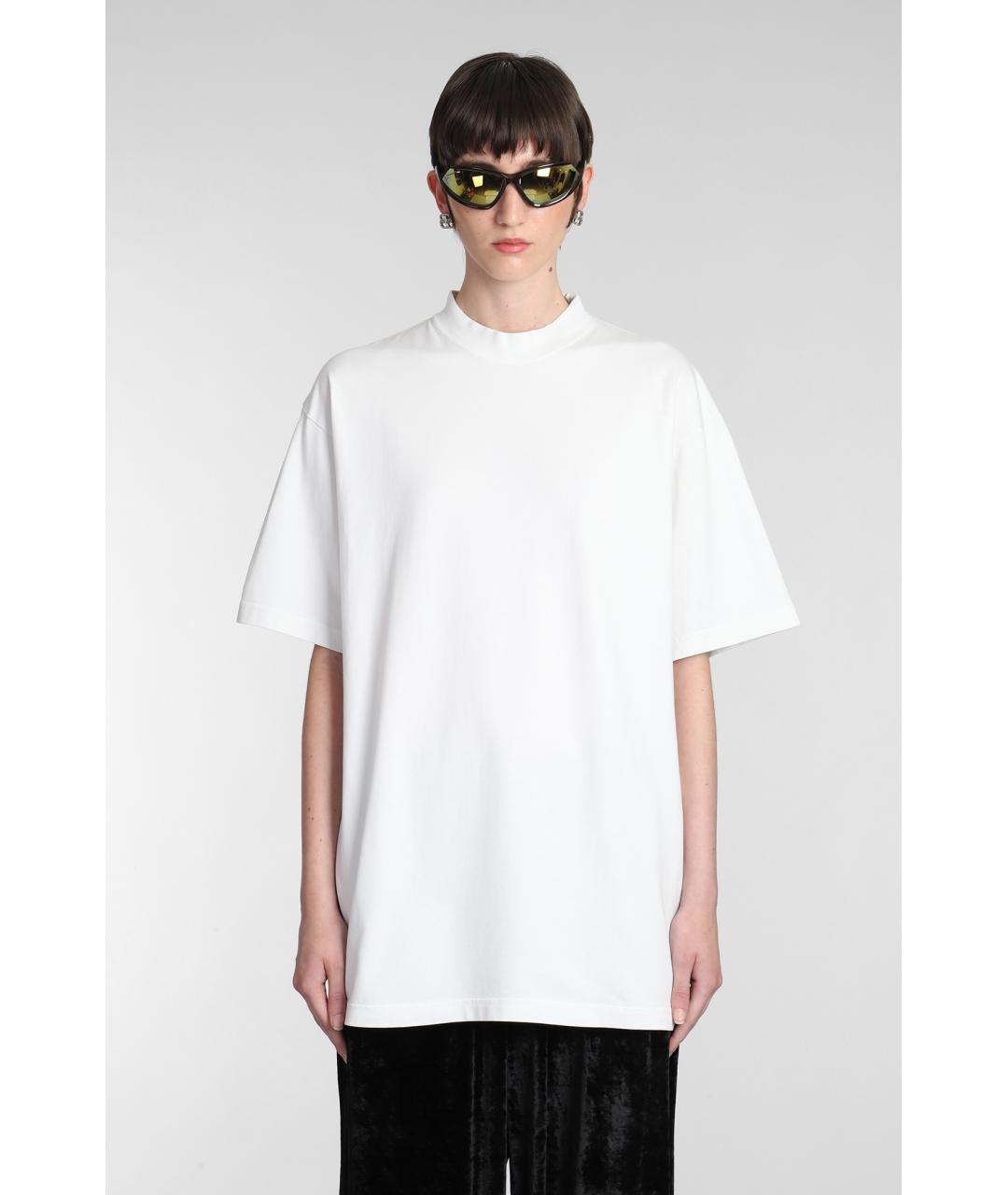 BALENCIAGA Белая хлопковая футболка, фото 2