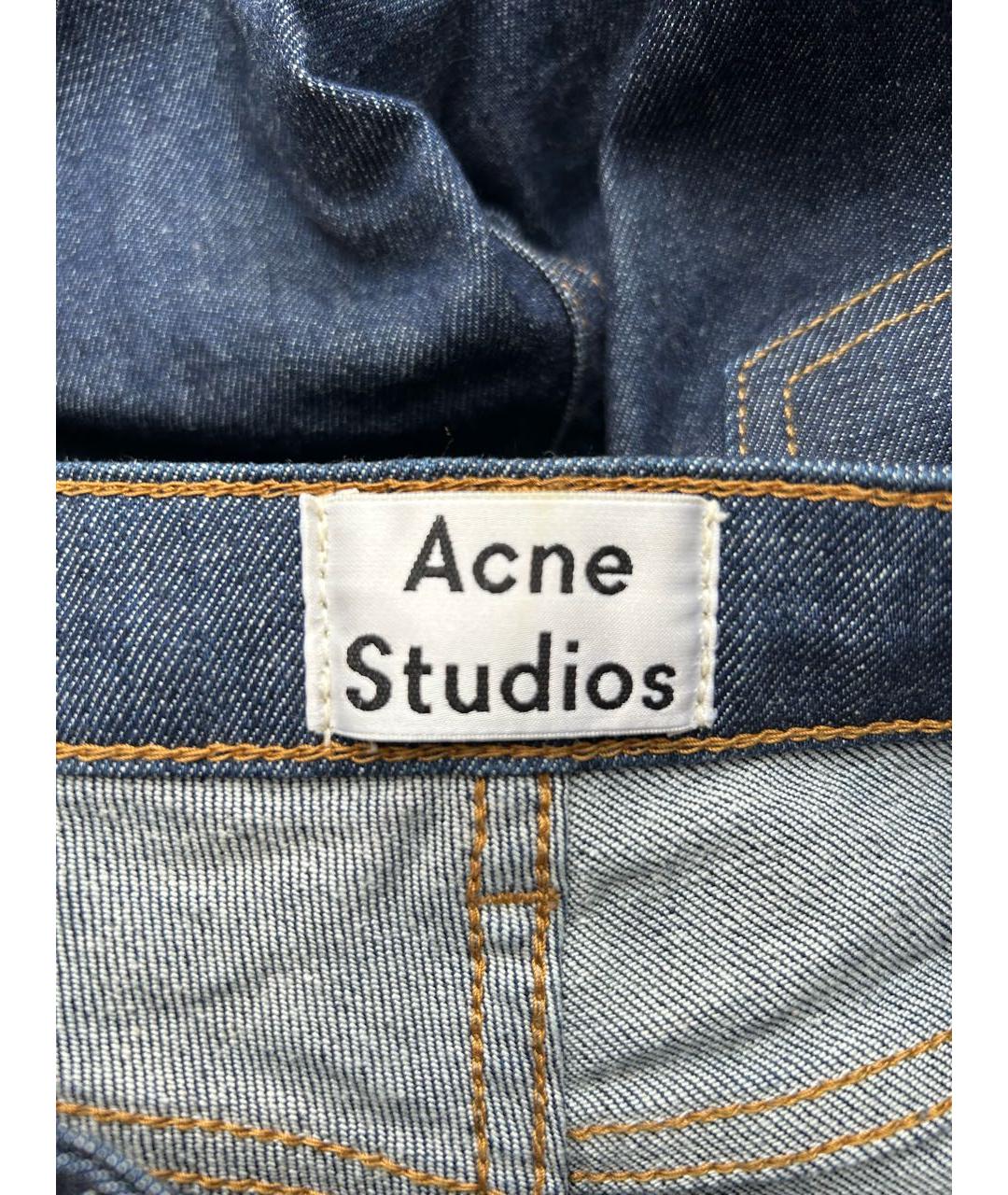 ACNE STUDIOS Темно-синие хлопковые джинсы слим, фото 3