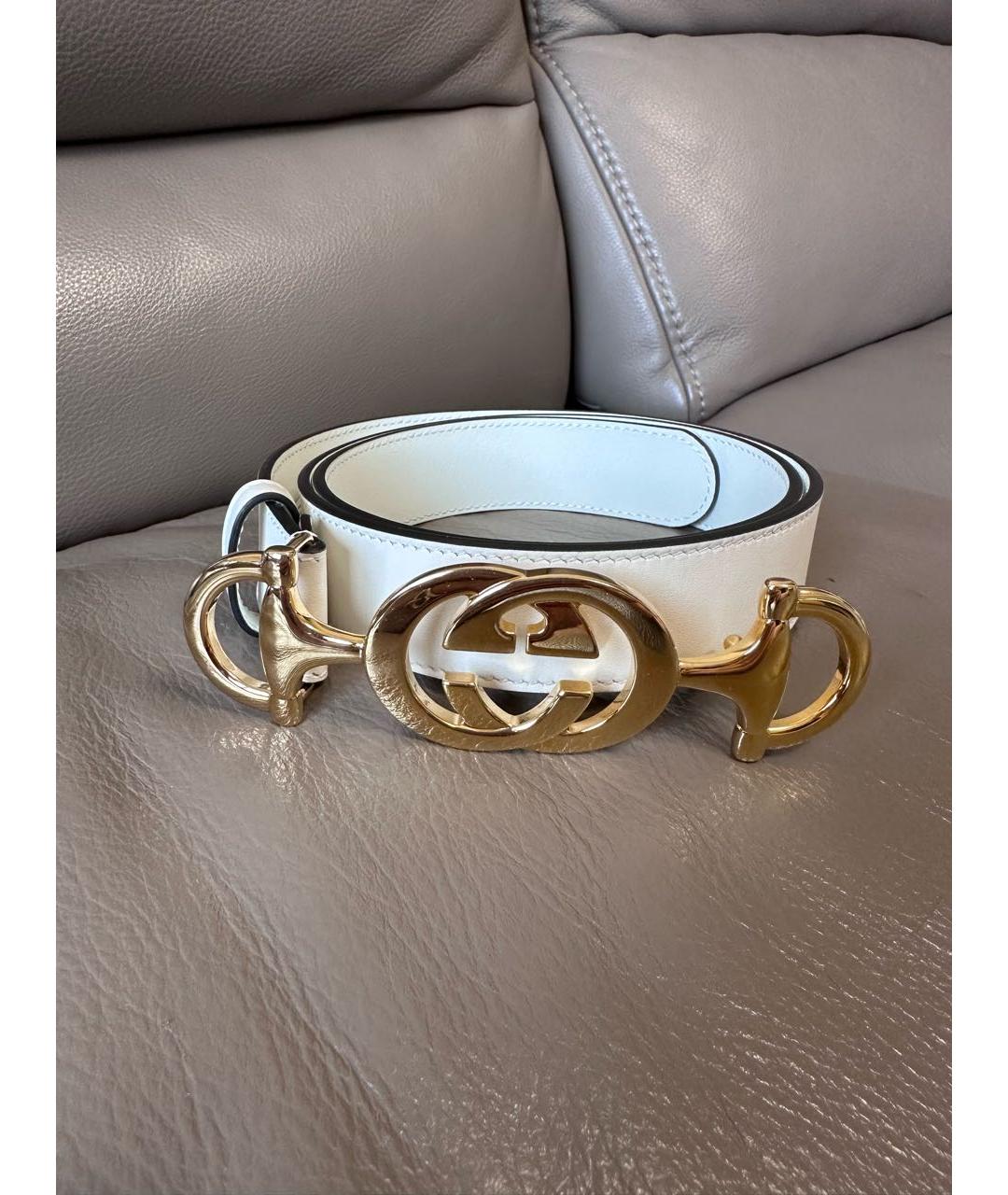 GUCCI Белый кожаный ремень, фото 4