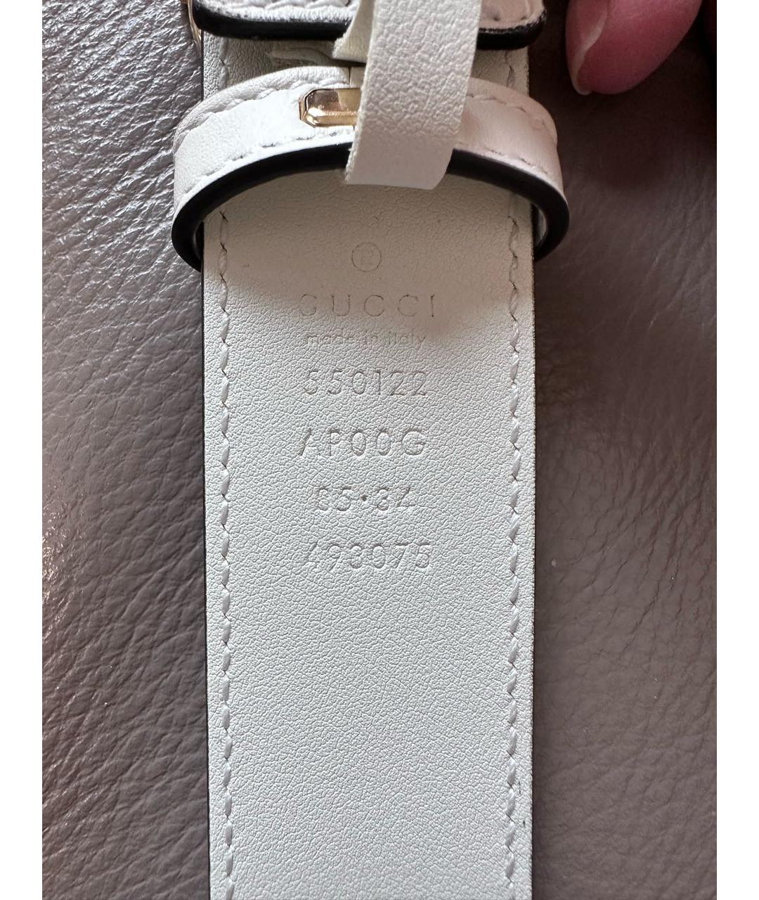 GUCCI Белый кожаный ремень, фото 3