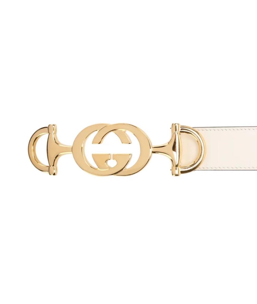 GUCCI Белый кожаный ремень, фото 2