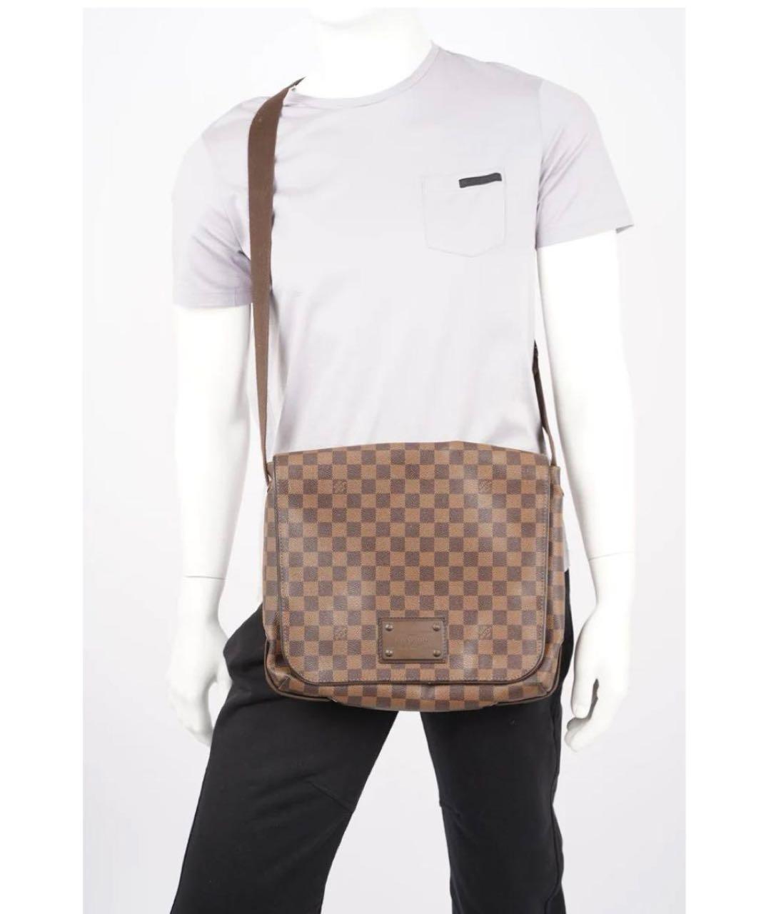 LOUIS VUITTON Коричневая кожаная сумка на плечо, фото 2
