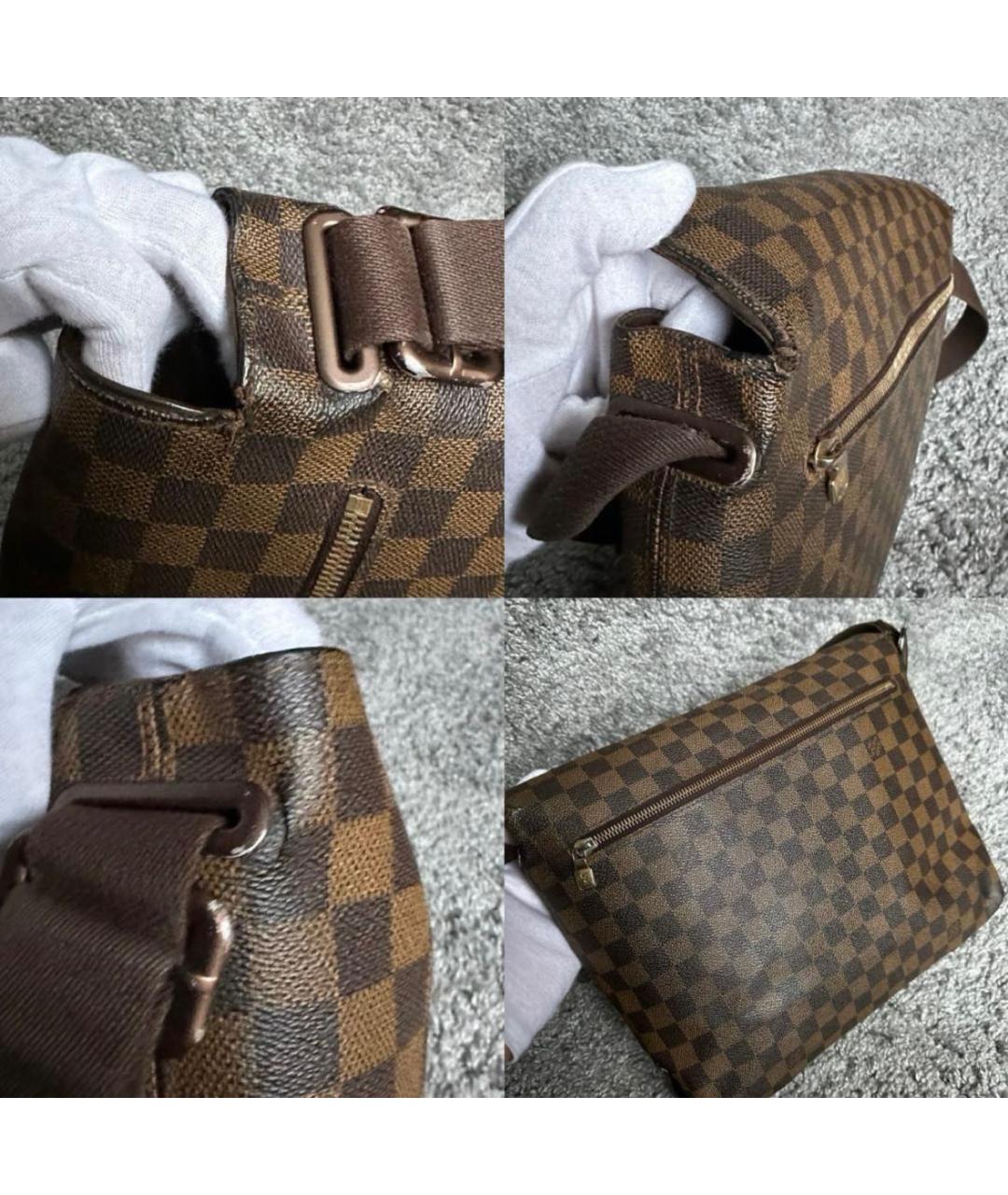 LOUIS VUITTON Коричневая кожаная сумка на плечо, фото 6