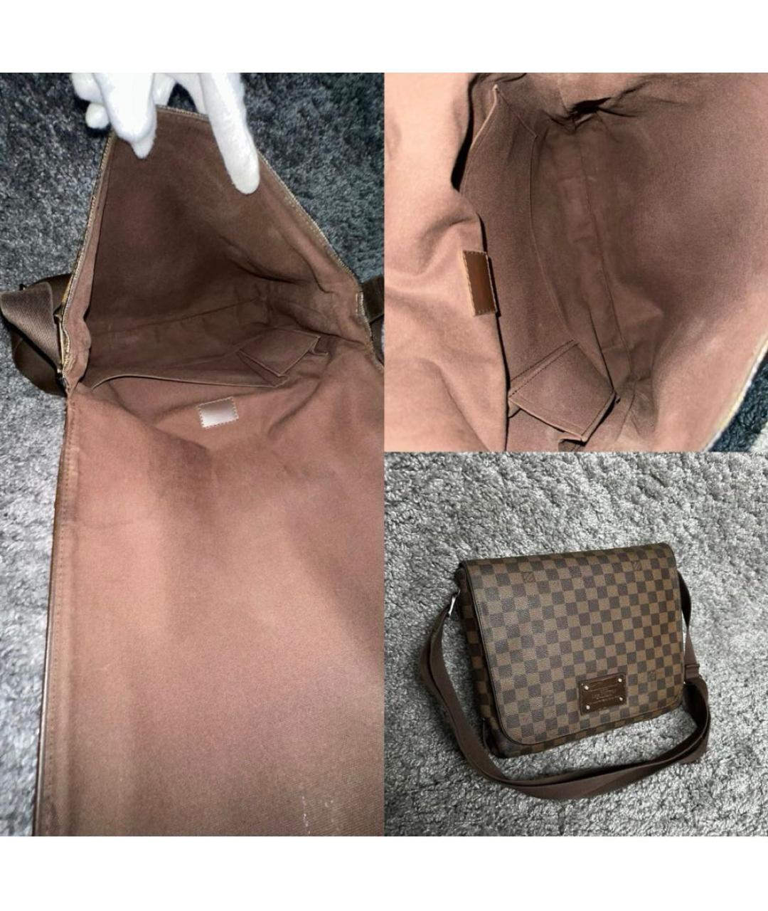 LOUIS VUITTON Коричневая кожаная сумка на плечо, фото 4