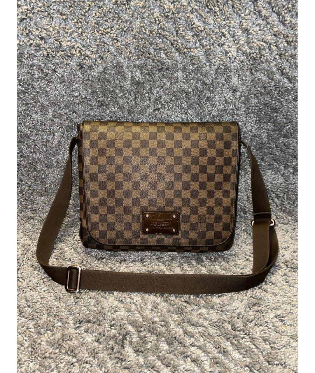 LOUIS VUITTON Коричневая кожаная сумка на плечо, фото 3