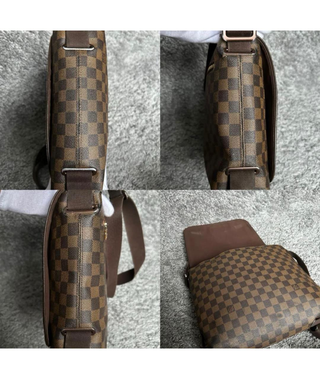 LOUIS VUITTON Коричневая кожаная сумка на плечо, фото 7