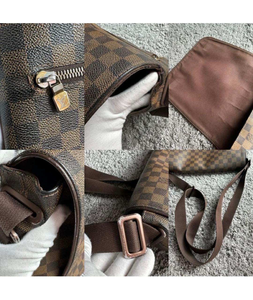 LOUIS VUITTON Коричневая кожаная сумка на плечо, фото 5