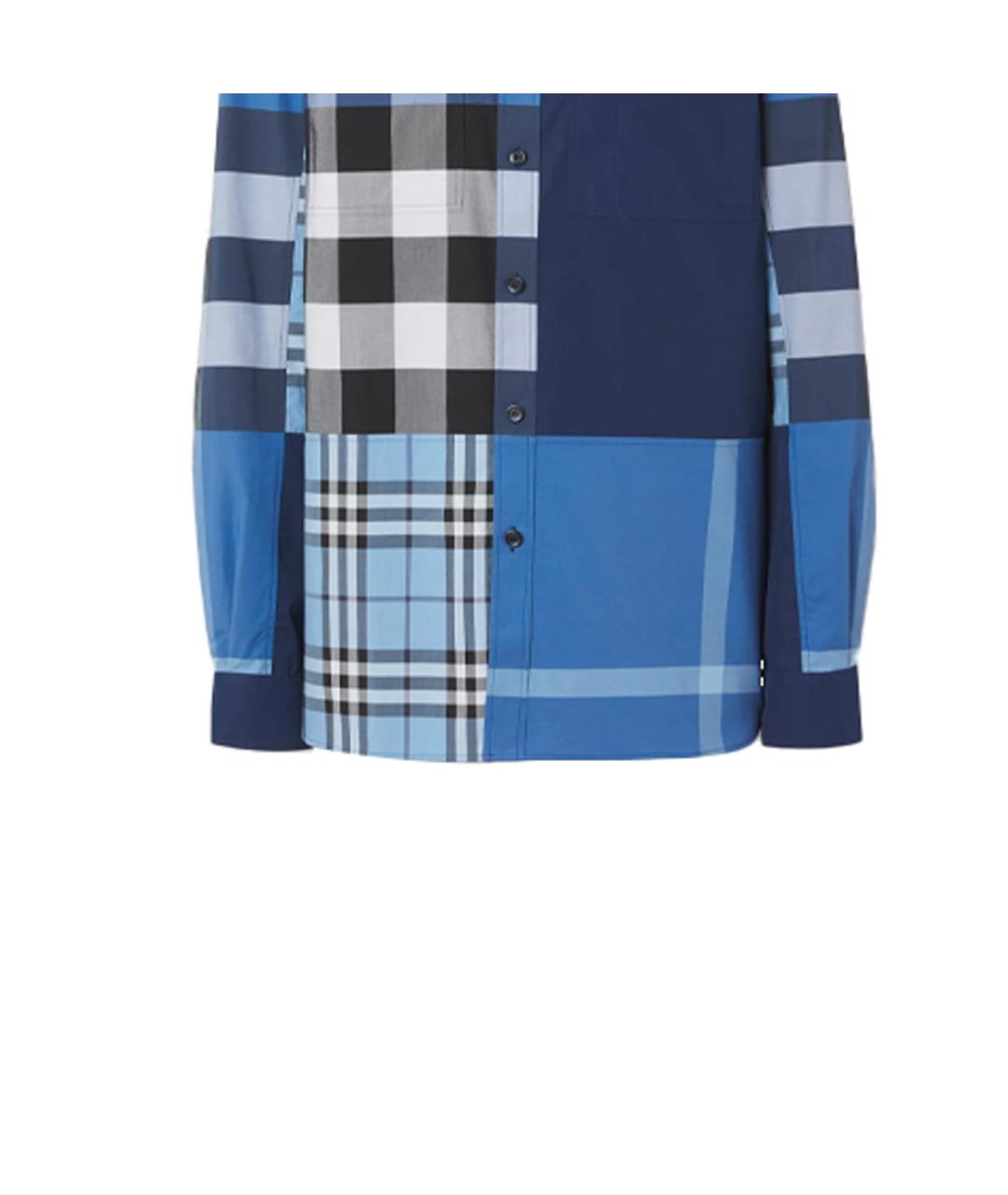 BURBERRY Синяя хлопковая кэжуал рубашка, фото 4