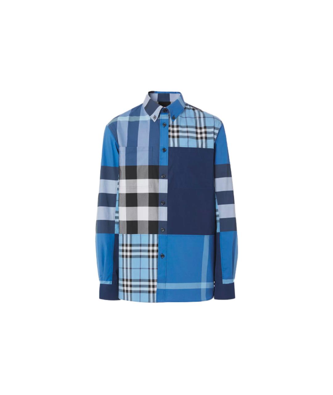 BURBERRY Синяя хлопковая кэжуал рубашка, фото 1