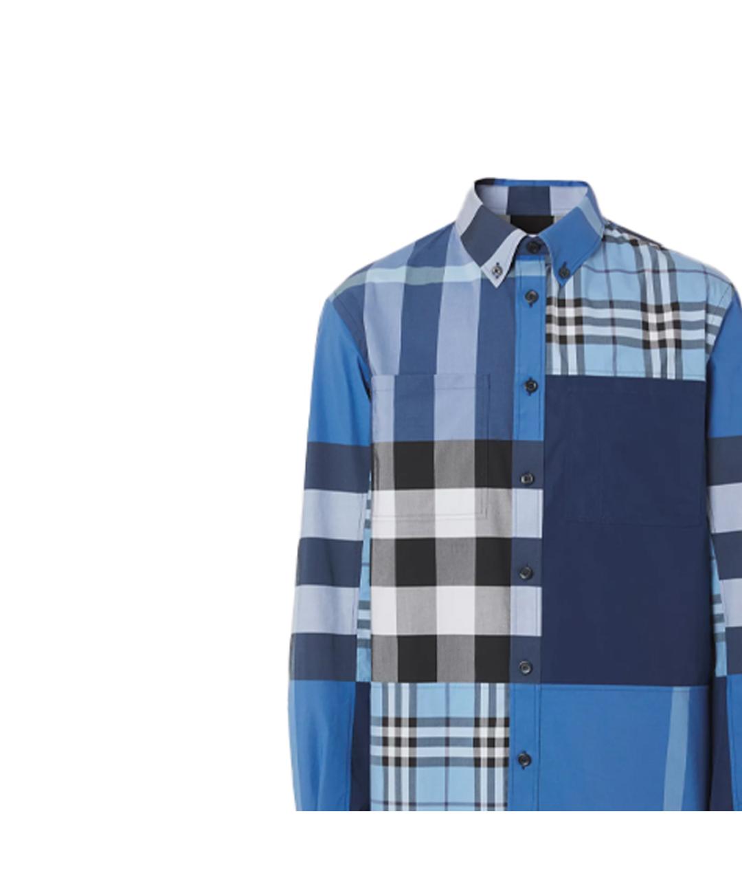 BURBERRY Синяя хлопковая кэжуал рубашка, фото 6