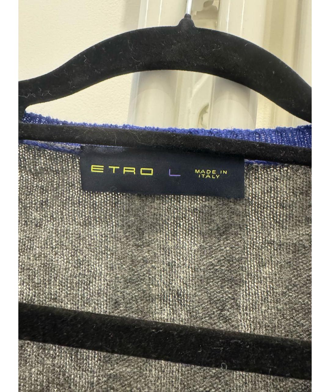 ETRO Антрацитовый шерстяной джемпер / свитер, фото 3