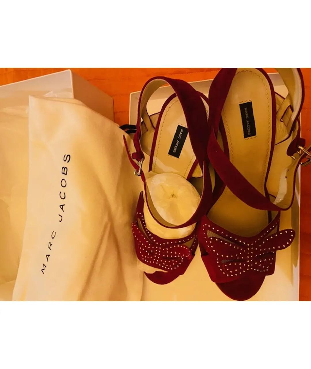 MARC JACOBS Бордовые замшевые босоножки, фото 7