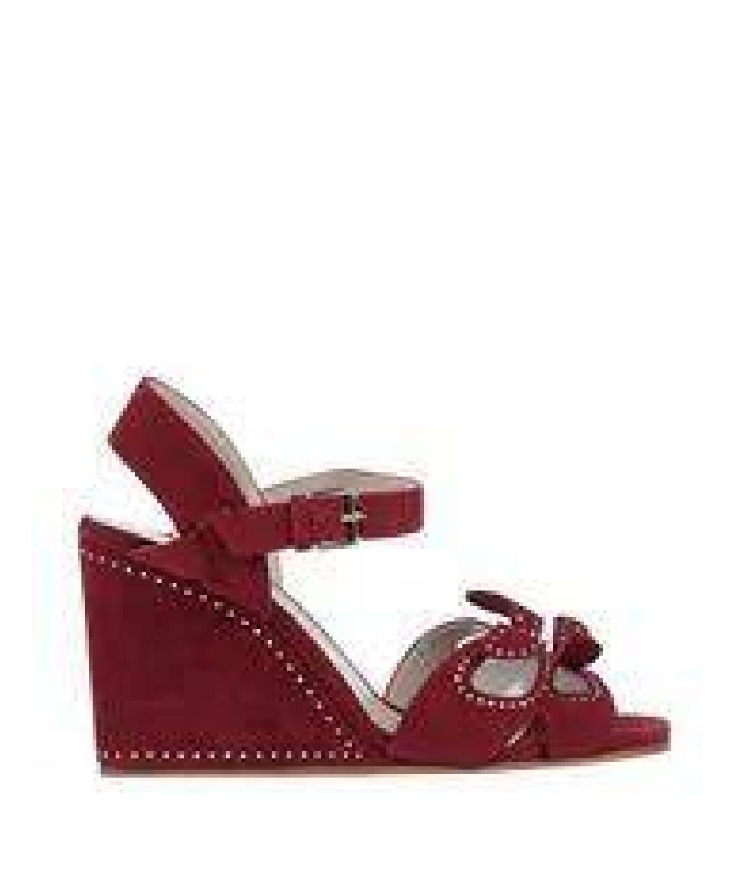 MARC JACOBS Бордовые замшевые босоножки, фото 1