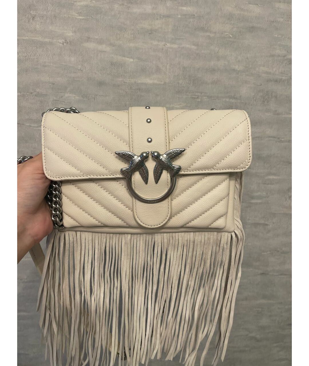 PINKO Бежевая кожаная сумка тоут, фото 8