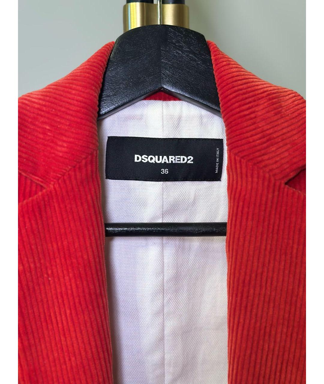 DSQUARED2 Красный хлопковый жакет/пиджак, фото 4