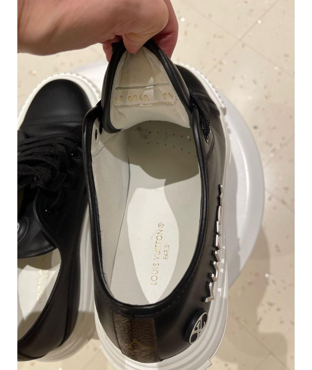 LOUIS VUITTON Черные кожаные низкие кроссовки / кеды, фото 5