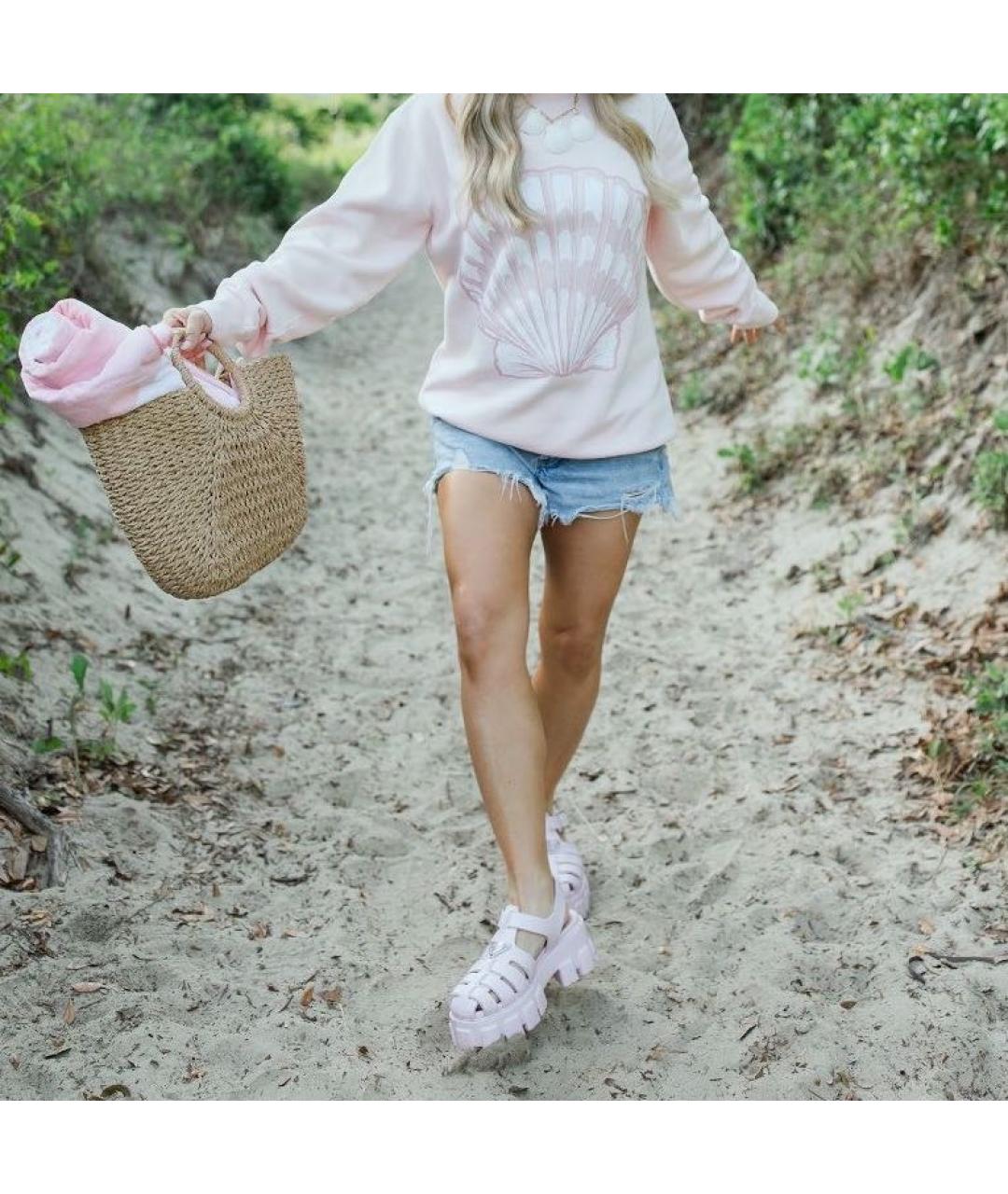 PRADA Розовые резиновые сандалии, фото 8