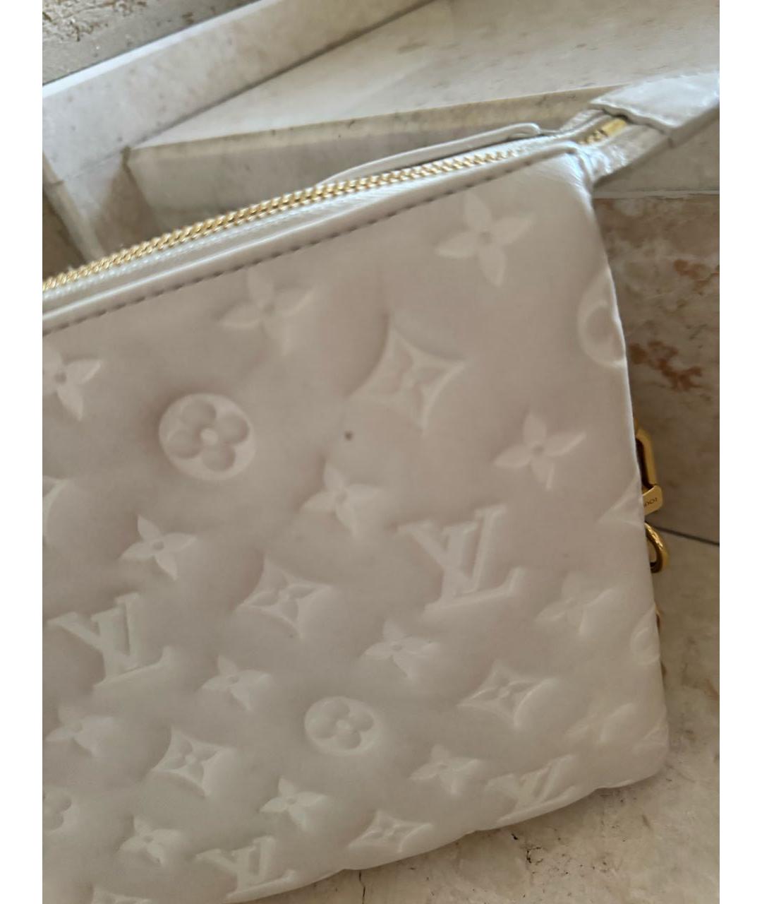 LOUIS VUITTON Бежевая кожаная сумка через плечо, фото 5
