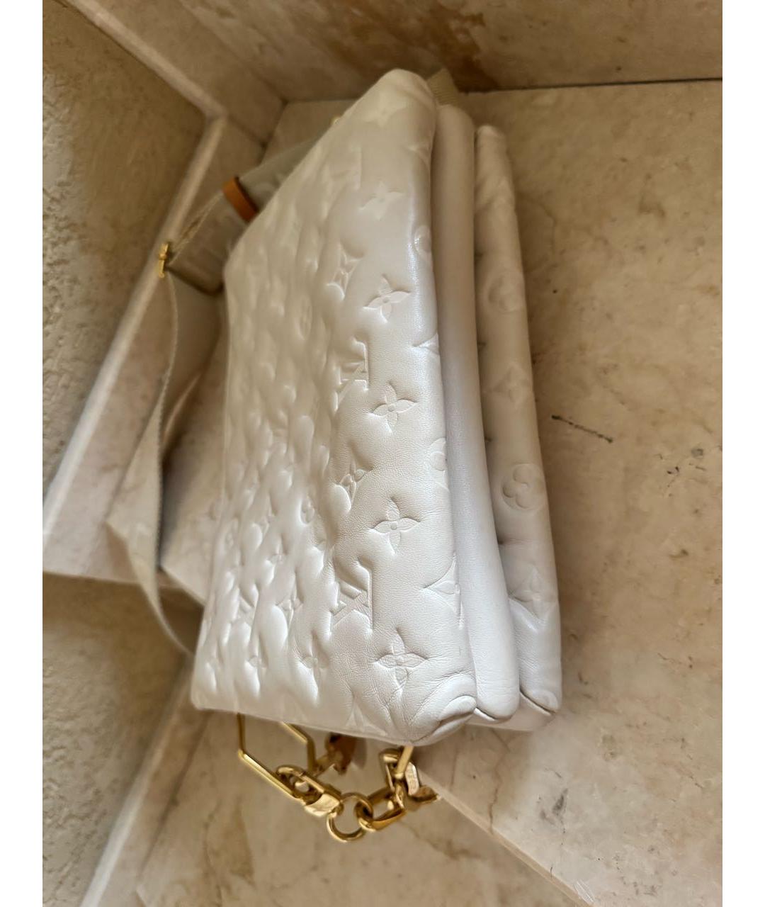 LOUIS VUITTON Бежевая кожаная сумка через плечо, фото 6