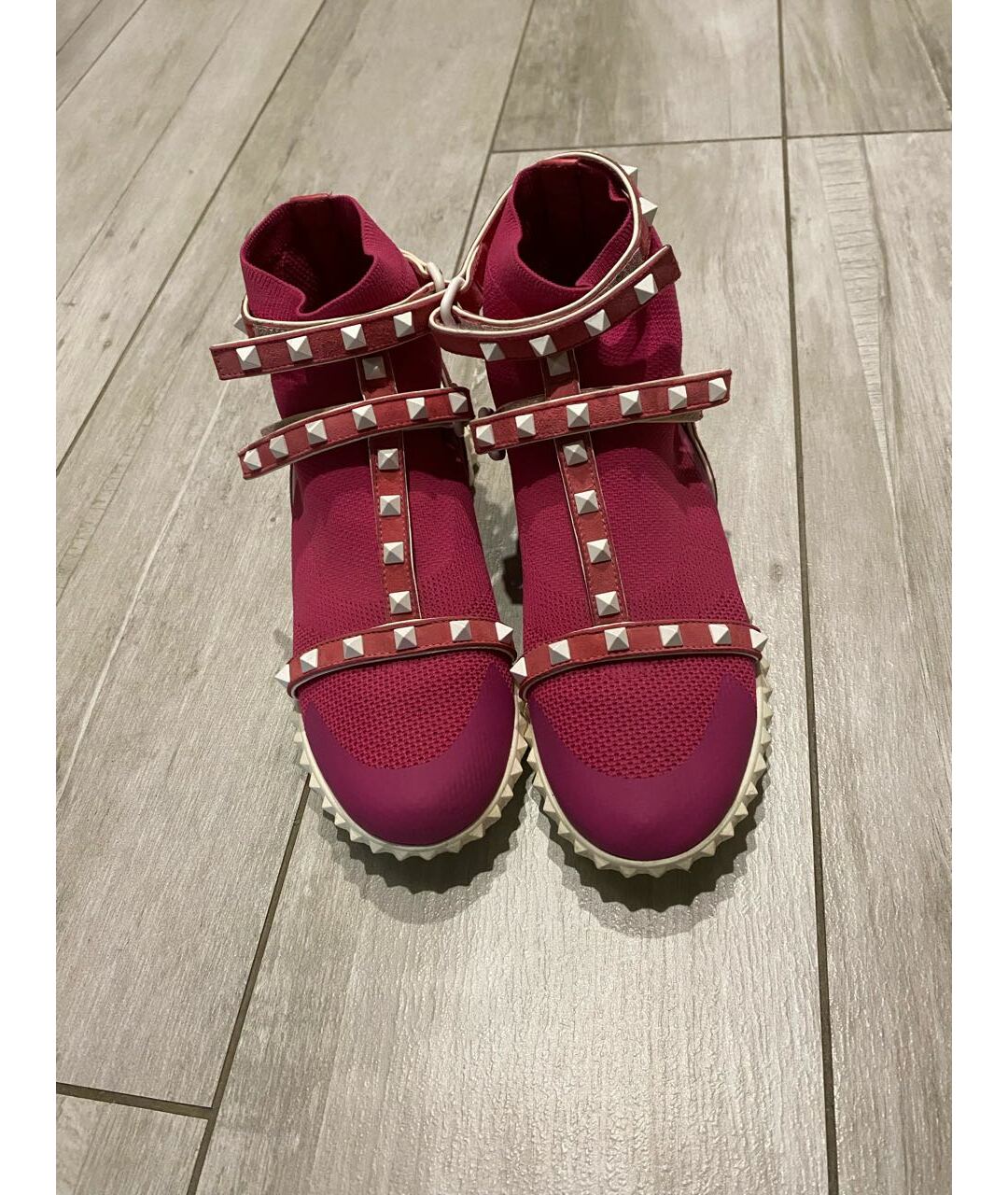VALENTINO Розовые текстильные кроссовки, фото 2
