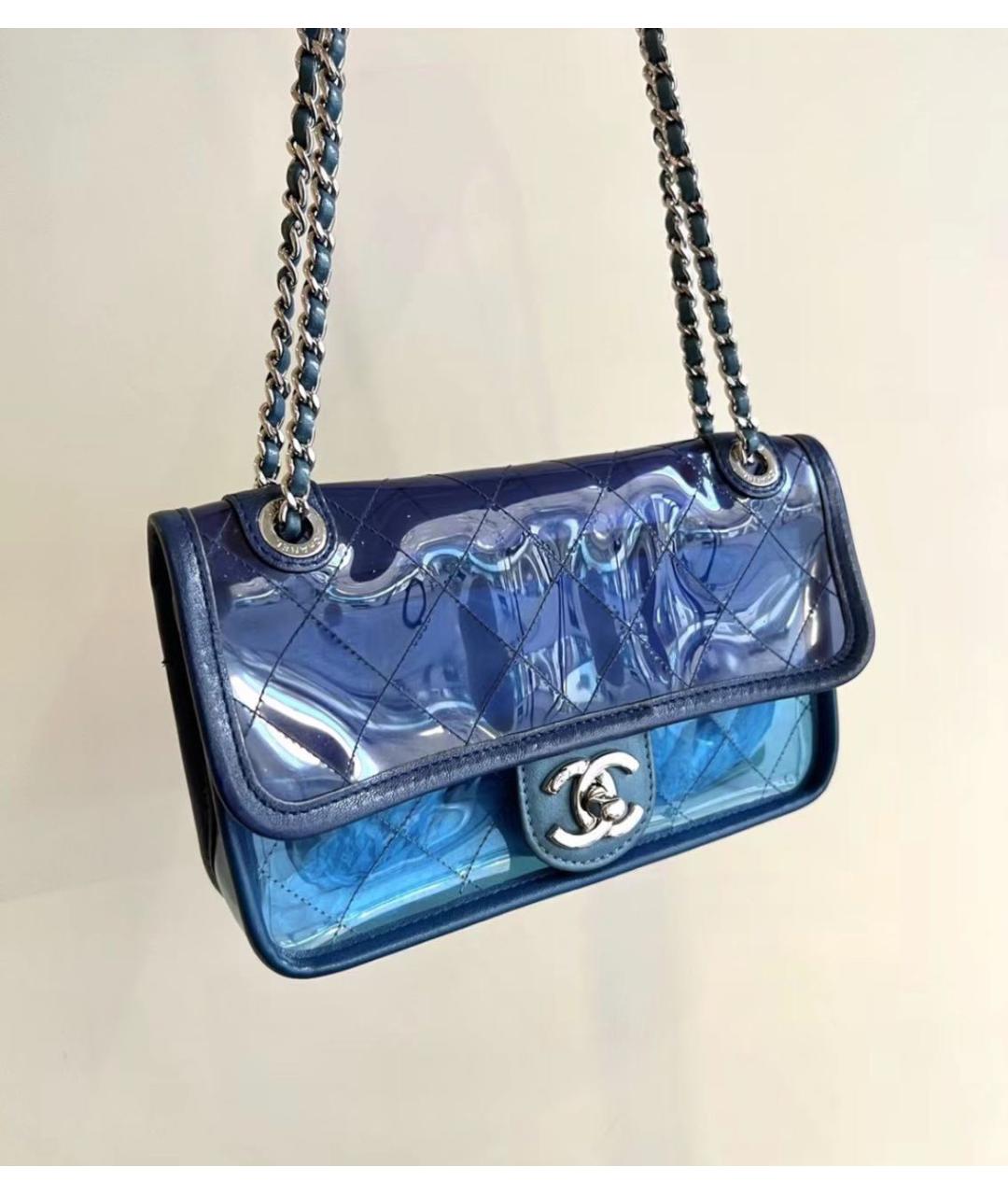 CHANEL Синяя сумка на плечо, фото 5