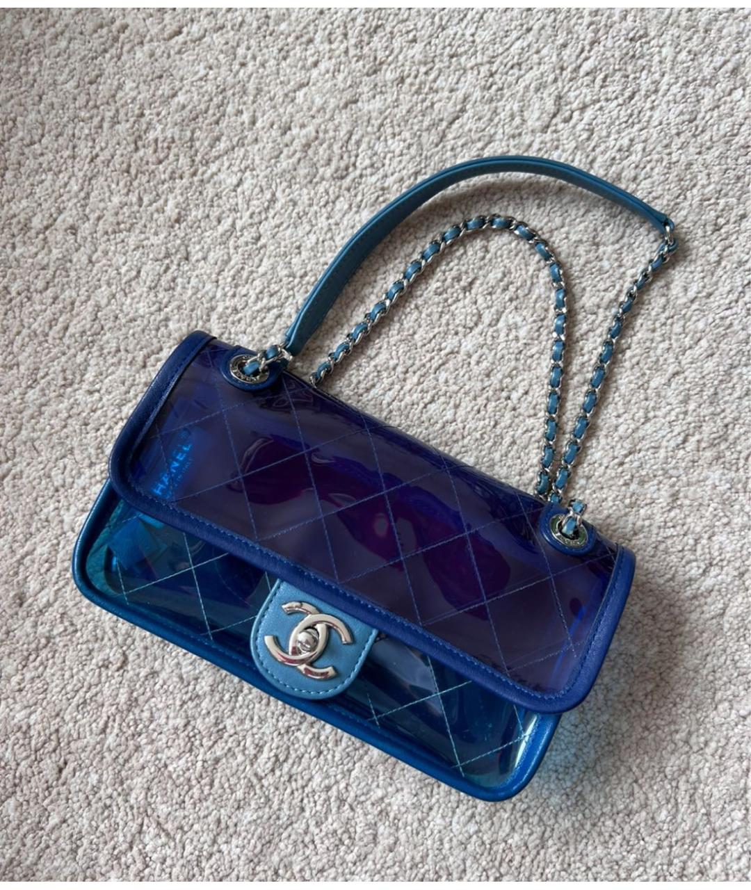 CHANEL Синяя сумка на плечо, фото 6