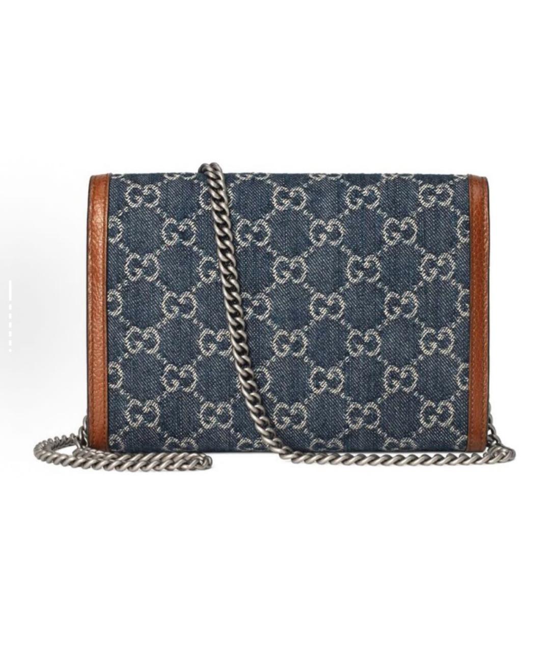 GUCCI Темно-синяя деним сумка через плечо, фото 4